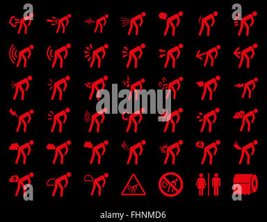 Furz-Männer-Icon-Set Stockfoto