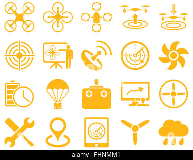 Luft-Drohne und Quadcopter Symbole Stockfoto