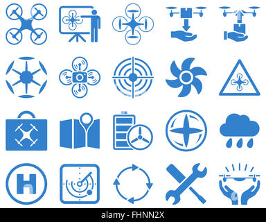Luft-Drohne und Quadcopter Symbole Stockfoto