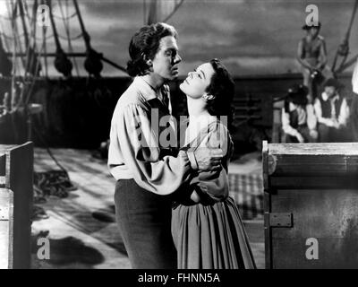 LOUIS HAYWARD, Patricia Medina, Kapitän Pirat, 1952 Stockfoto