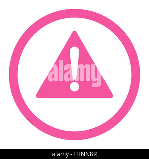 Warnung flach rosa Farbe Vektor Icon gerundet Stockfoto
