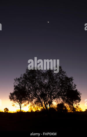 Sonnenuntergang über den West MacDonnell Ranges, Northern Territory, Australien Stockfoto