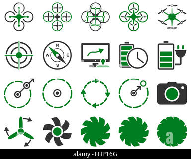 Luft-Drohne und Quadcopter Symbole Stockfoto