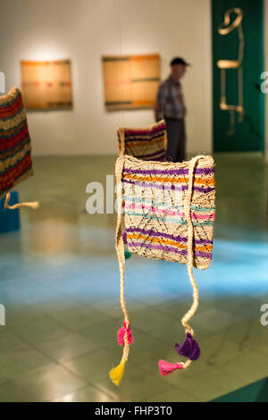 Oaxaca, Mexiko - Taschen aus den Fasern der Agave auf dem Display auf der Textile Museum von Oaxaca. Stockfoto