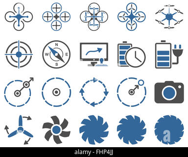 Luft-Drohne und Quadcopter Symbole Stockfoto