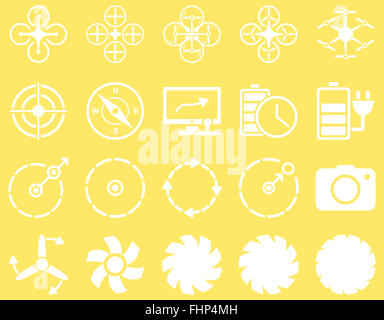 Luft-Drohne und Quadcopter Symbole Stockfoto