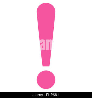 Ausrufezeichen flach rosa Farbsymbol Stockfoto