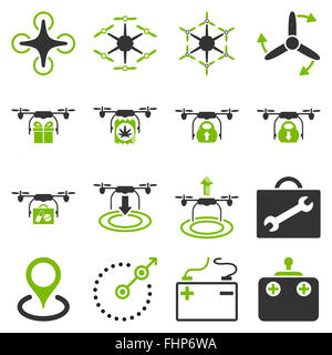 Luft-Copter-flache Icon-set Stockfoto