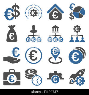 Euro Banking-Geschäft und Service-tools-Symbole Stockfoto