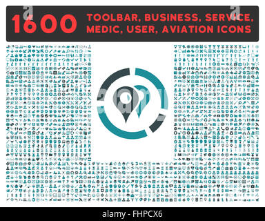 Geo-Diagramm Symbol mit großen Piktogramm-Sammlung Stockfoto