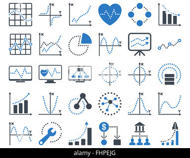 Gepunktete Charts Icons Stockfoto