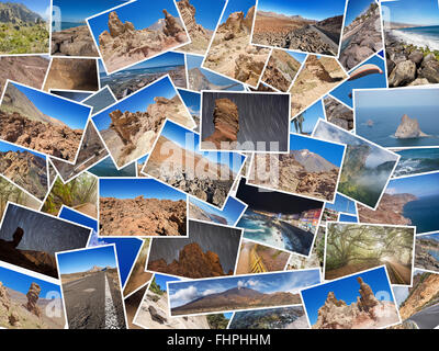 Eine Collage meiner besten Reise-Fotos von Teneriffa, Kanarische Inseln, Spanien. Version 1 Stockfoto