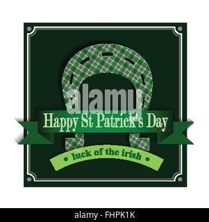 Happy St Patricks Day Lucky Horseshoe Stock Vektor