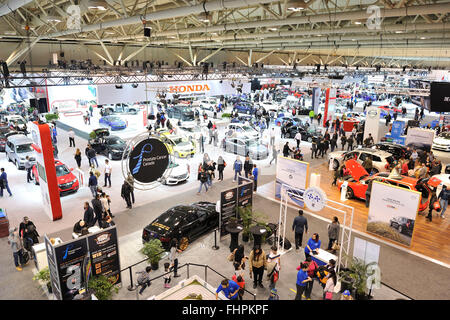 Luftaufnahme von 2016 Toronto Autoshow im Metro Toronto Convention Centre, Toronto, Ontario, Kanada. 14. Februar 2016. Stockfoto