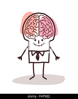 Geschäftsmann mit großen Gehirn Stockfoto
