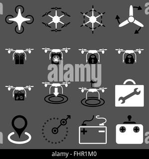 Luft-Copter-flache Icon-set Stockfoto