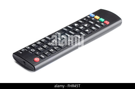 TV-Fernbedienung isoliert auf weißem Hintergrund Stockfoto
