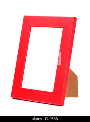 Aus Holz rosa Desktop-Bilderrahmen isoliert auf weißem Hintergrund Stockfoto