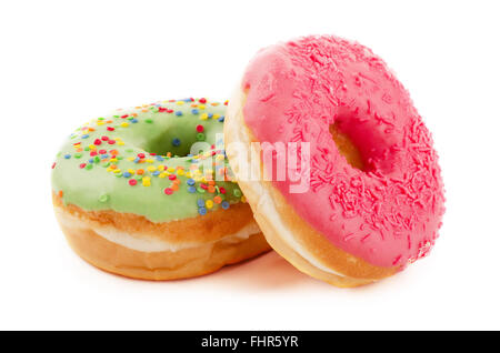 Donuts mit Streuseln isoliert auf weißem Hintergrund Stockfoto