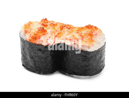 Tempura Sushi roll isolierten auf weißen Hintergrund Stockfoto