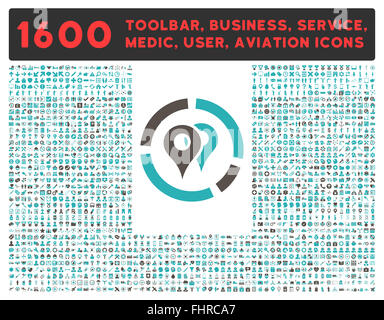 Geo-Diagramm Symbol mit großen Piktogramm-Sammlung Stockfoto