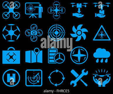 Luft-Drohne und Quadcopter Symbole Stockfoto