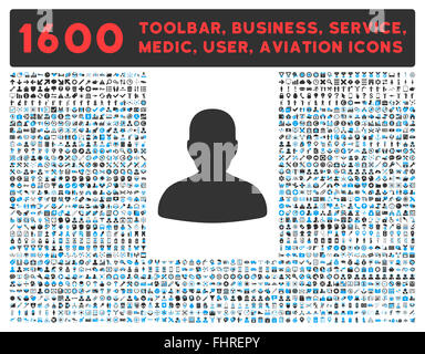 Avatar-Symbol mit großen Piktogramm-Sammlung Stockfoto