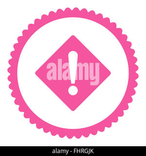 Flach rosa Fehlerfarbe runden Stempel-Symbol Stockfoto