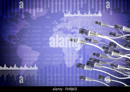 Reihe von Computer-Kabel Stockfoto