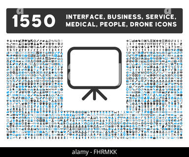 Präsentation-Bildschirm-Symbol und weitere Schnittstelle, Geschäft, Werkzeuge, Menschen, medizinische, Auszeichnungen, flache Vektor-Icons Stockfoto