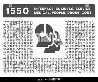 Schnittstelle, Geschäft, Werkzeuge, Menschen, Medizin, vergibt Vektor-Icons Stockfoto