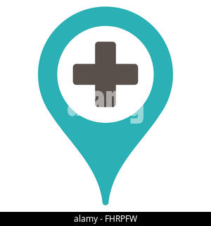 Krankenhaus Karte Zeigersymbol Stockfoto