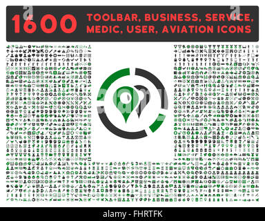 Geo-Diagramm Symbol mit großen Piktogramm-Sammlung Stockfoto