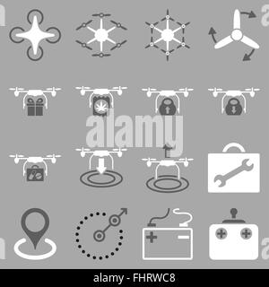 Luft-Copter-flache Icon-set Stockfoto