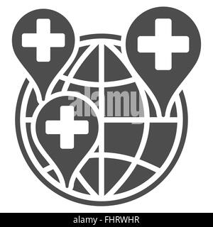 Weltunternehmen Klinik-Symbol Stockfoto