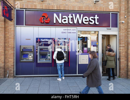 NatWest Bank, außen, Burleigh Straße Verzweigung, Cambridge UK Stockfoto