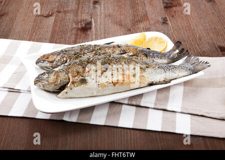 Gegrillter Fisch. Stockfoto