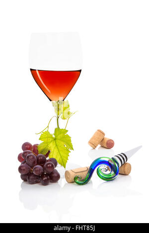 Luxuriöse rose Wein Stillleben. Stockfoto