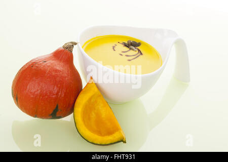 Saisonale Herbst Suppe. Kürbissuppe. Stockfoto