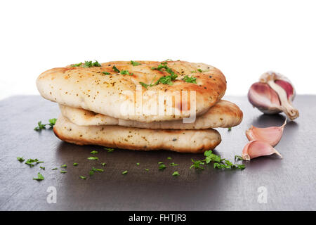 Sehr lecker Naan Brot Hintergrund. Stockfoto