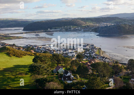 Deganwy Dorf an der Mündung des Flusses Conwy gegenüber der Stadt Conwy. Stockfoto