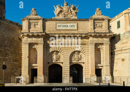 Victoria Gate in Valetta/Malta. Stockfoto