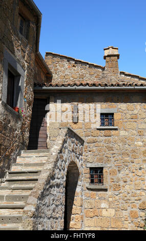 Steinhaus in Civita Stockfoto