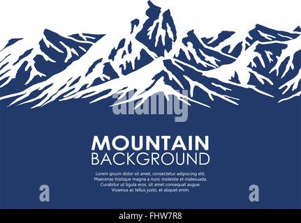 Bergkette isoliert auf weißem Hintergrund Stock Vektor