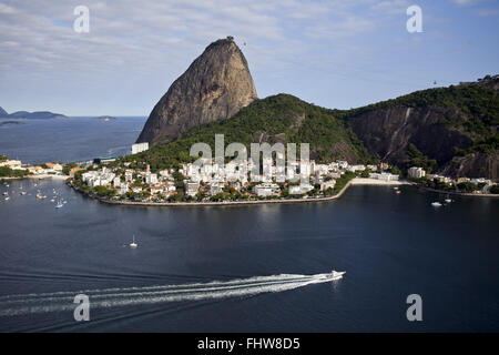 Luftaufnahme der Zuckerhut und Morro da Urca - Urca - Südstadt Stockfoto