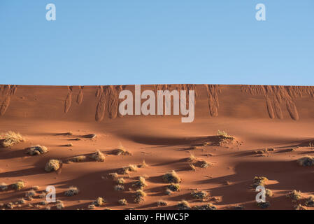 Sand, oben auf einer Sanddüne in der Wüste Namib übergreifen Stockfoto