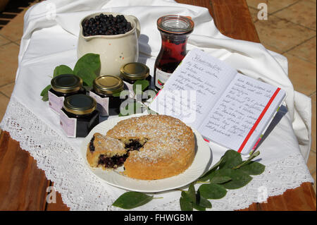 Felsenbirne, Shad Busch, Produkte Stockfoto