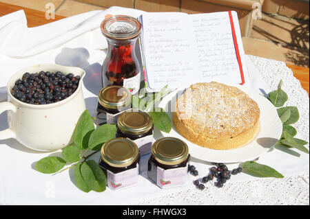 Felsenbirne, Shad Busch, Produkte Stockfoto