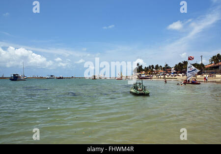 Floßfahrt zu den Riffen von Porto de Galinhas Beach in Ipojuca Stockfoto