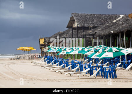 Restaurants in Seaside Beach in Canoa Quebrada Stockfoto